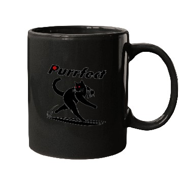 Discover Dynamic Purrfect Baseball Cat Black Line Art Mugs