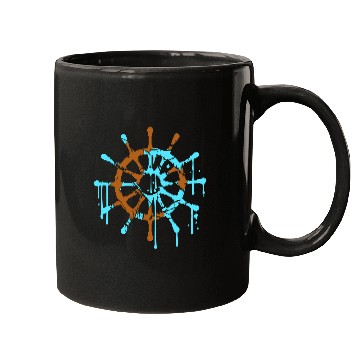 Discover Ship Steering Wheel Sailing Graffiti Spray Drops Mugs
