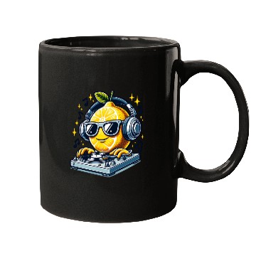 Discover DJ Lemon Groove with Headphones and Turntable Mugs