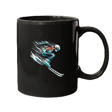 Discover Skiing Skeleton Speed Thrill Adventure Mugs