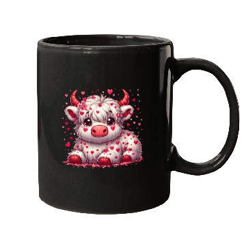 Discover Cute cartoon valentines highland cow Mugs