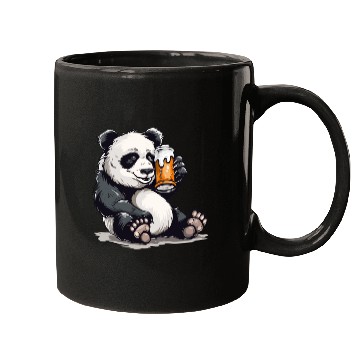 Discover Cute Panda Drinking Beer 2 Mugs