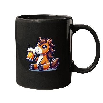 Discover Cute Horse Drinking Beer Mugs