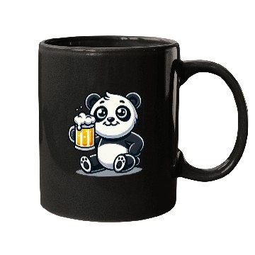 Discover Cute Panda Drinking Beer Mugs