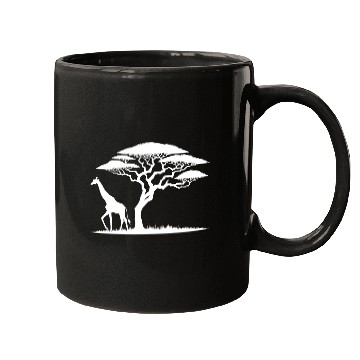 Discover Giraffe And Silhouette African Nature Mugs