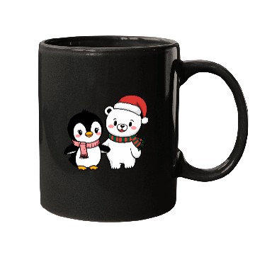 Discover Santa Polar Bear and Penguin Friends Mugs
