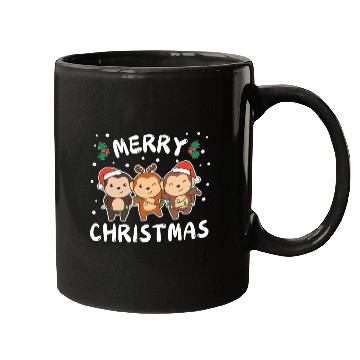 Discover Merry Christmas Cute Monkey Festive Lights Monkey Mugs