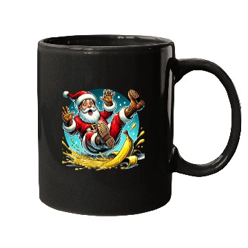 Discover Christmas Chaos: Santa’s Banana Slip Mugs