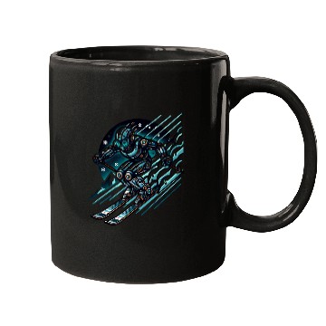 Discover Futuristic Skiing Robot Adventure Mugs