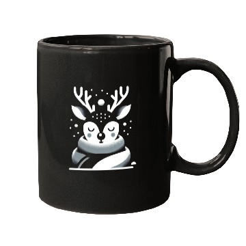 Discover Winter Serenity Deer Illustration Mugs