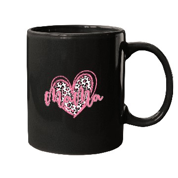 Discover Heart Mama Valentines Pink Leopard Mugs