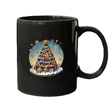 Discover Gingerbread Candy Cane Christmas Tree Mugs