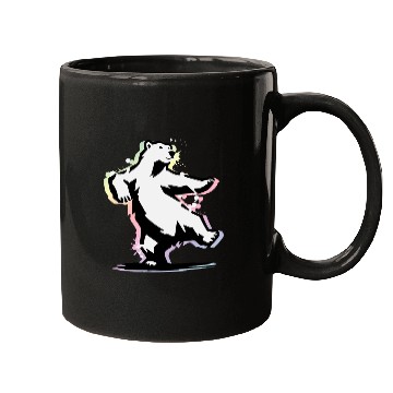 Discover Dancing polar bear in stencil style Mugs