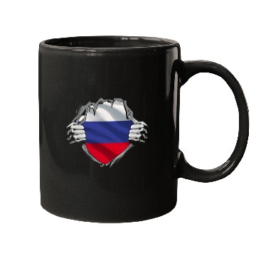 Discover Russian Flag Breaking Through Design Mugs