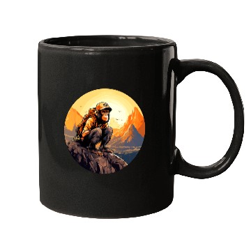 Discover Monkey hiking / mountaineering monkey Mugs