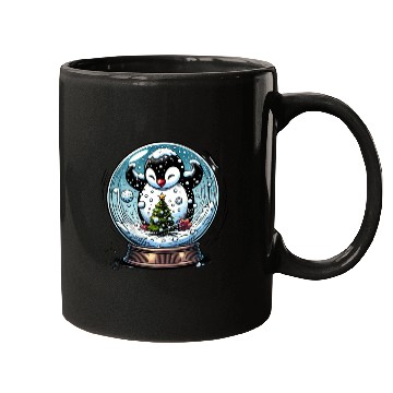 Discover Penguin in a Snow Globe: Christmas Storm & Cheer Mugs