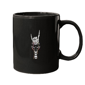 Discover Skeleton Guitar Player Bones Guitarist Musician Mugs