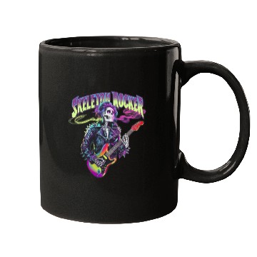 Discover Skeleton Guitar Player Bones Guitarist Musician Mugs