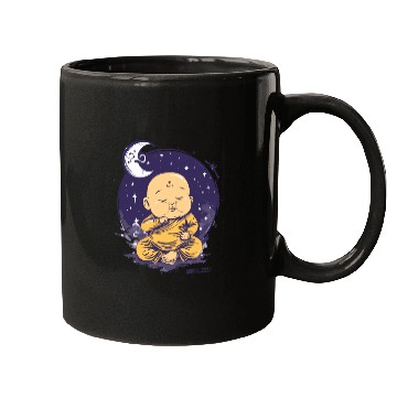 Discover Sleepy Baby Buddha with Moon and Stars Mugs