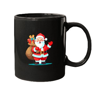 Discover Joyful Santa with Gift Sack Design Mugs