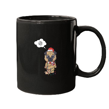 Discover Festive Pug in Holiday Lights Mugs