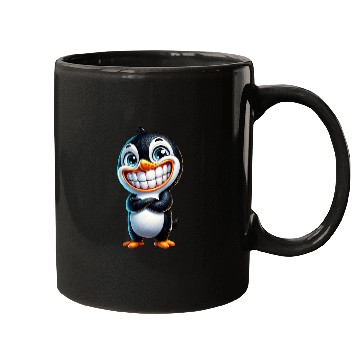 Discover Cute Grinning Penguin Cartoon Mugs