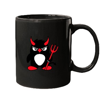 Discover Penguin Devil Horns Trident Hell Evil Cool Satan Mugs
