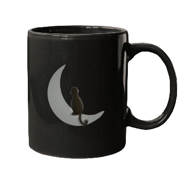 Discover Moon and Cat Night Mugs
