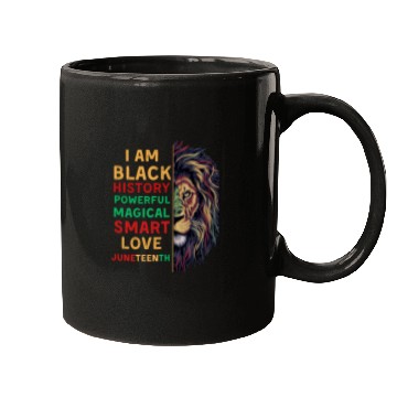 Discover I'm black History powerful African Lion Juneteenth Mugs