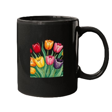Discover Flowerful Tulips T shirrt Mugs