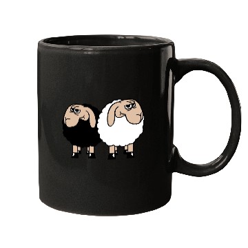 Discover 2 Sheep Looking Skeptical Offended Friends Team Mugs