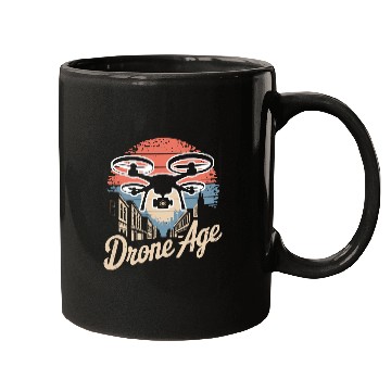 Discover Drone Age Vintage Sunset Design Mugs