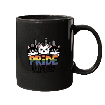 Discover Pride of San Diego City California USA Rainbow Fla Mugs