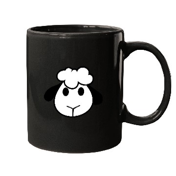 Discover Sheep Face Head Cute Small Baby Lamb Sweet Comic Mugs