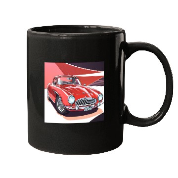 Discover Vintage Red Sports Car Mugs