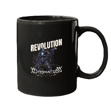 Discover Editable AI Robot Sci fi Cyborg Mugs