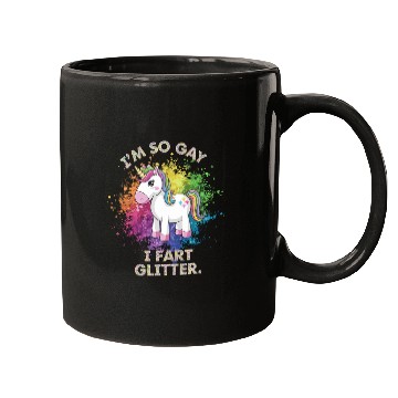 Discover Funny Gay Pride Unicorn Fart Gift for Men Mugs