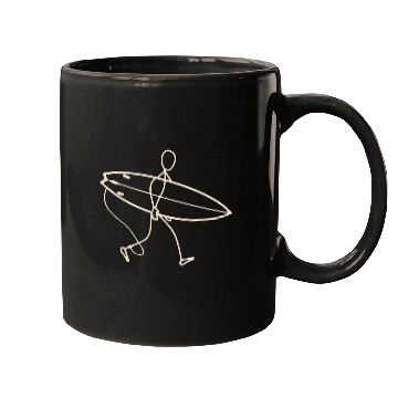 Discover Surfer walking with surfboard Mugs