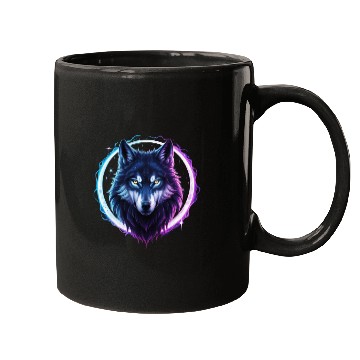 Discover Mystical Lunar Wolf in Moonlight Mugs