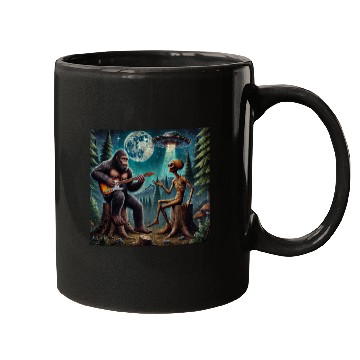 Discover Alien Bigfoot Guitar Sasquatch Present For Kids Mugs