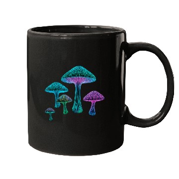 Discover Psychedelic Neon Fungi Glow Mugs