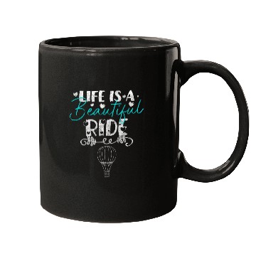 Discover Hot Air Balloon Height Adventure Blue Mugs