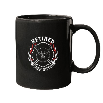 Discover Retired Firefighter Maltese Cross Flame Design Mugs