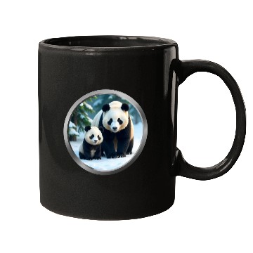 Discover Panda and Cub Animal Mugs