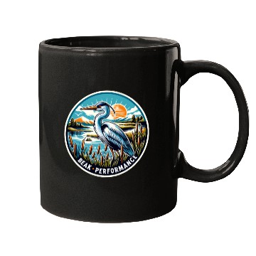 Discover Great Blue Heron Beak Performance Retro Mugs