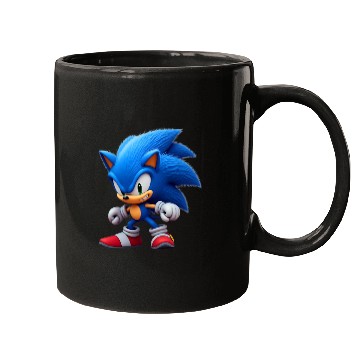 Discover Angry Blue Hedgehog Mugs
