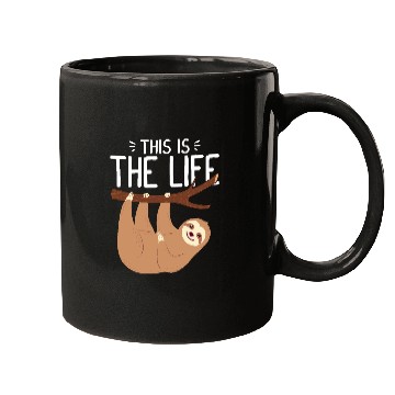 Discover This Is the Life Funny Sloth Cute Hanging Animal Mugs