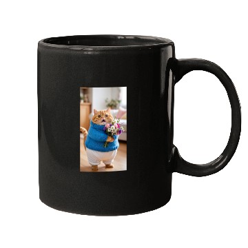 Discover A Chubby Orange Cat With Surprised Expression Mugs