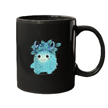 Discover Cute Blueberry Monster - Fruity and Playful Mugs