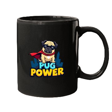 Discover Pug Power Superhero Mugs